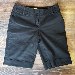 Loft Cuffed Black Bermuda Shorts, Sz 10